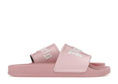 Pre-owned Palm Angels Pool Slides (women's) Sneakers In Soft Pink/white