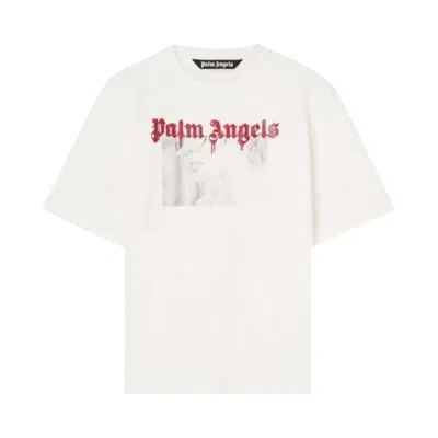 Pre-owned Palm Angels Portrait Pencil Classic Tee 'off White/red'