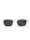 Palm Angels Eckige Posey Sonnenbrille In White
