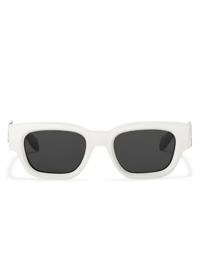 Palm Angels Eckige Posey Sonnenbrille In White