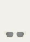 PALM ANGELS POSEY WHITE ACETATE & METAL SQUARE SUNGLASSES