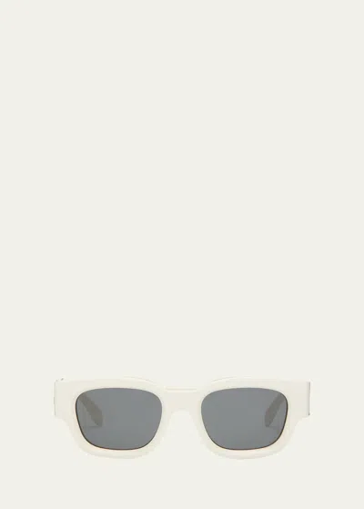 Palm Angels Posey White Acetate & Metal Square Sunglasses