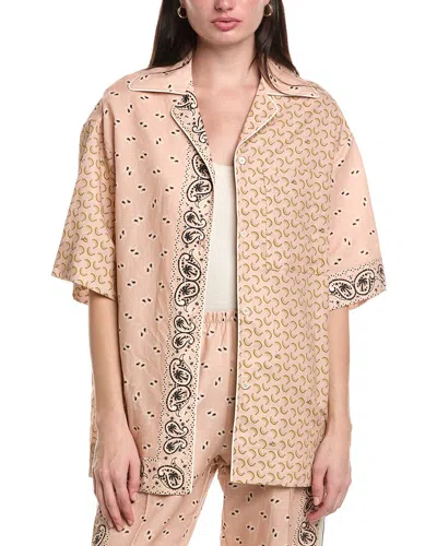 Palm Angels Paisley Printed Short-sleeved Shirt In Nude