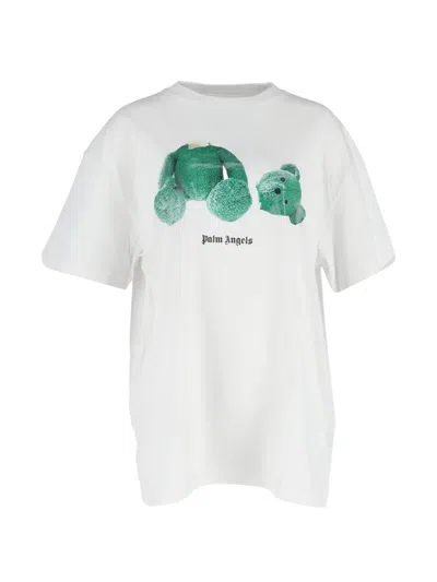 Pre-owned Palm Angels Print Short-sleeve T-shirt In White
