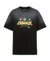 Palm Angels Paradise Print T-shirt In Black
