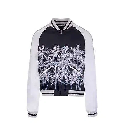 Pre-owned Palm Angels Printed Bomber Jacket In Black