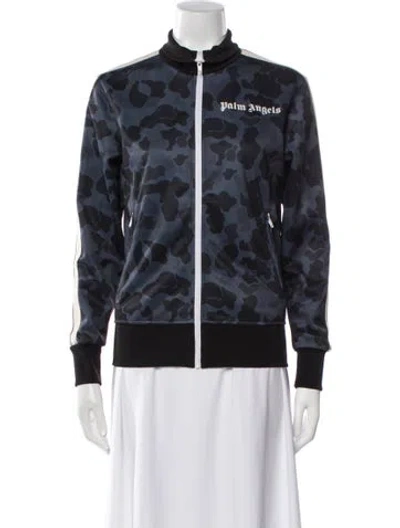 Pre-owned Palm Angels Printed Bomber Jacket In Gray