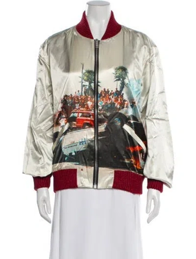 Pre-owned Palm Angels Printed Bomber Jacket In Multi