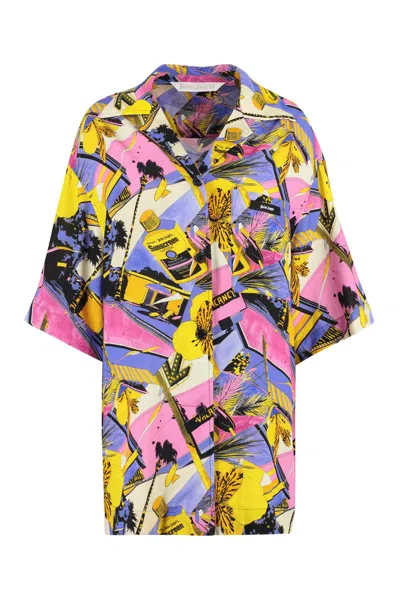 Palm Angels Printed Bowling Shirt In Multicolor