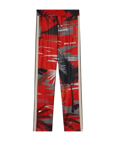 Palm Angels Printed Casual Pants In Red
