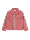 Palm Angels Printed Chambray Jacket In Pink