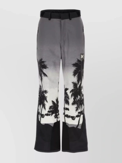 Palm Angels Palm-print Padded Ski Trousers In Grey