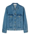 Palm Angels Printed Denim Jacket In Blue