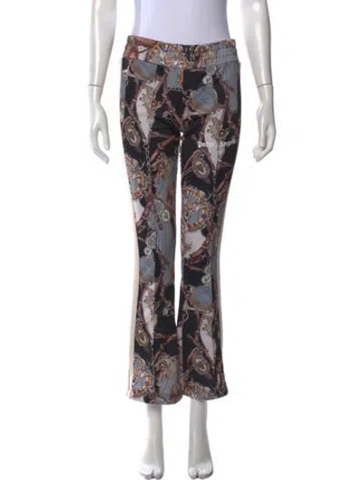 Pre-owned Palm Angels Printed Flared Pants In Black
