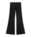 Palm Angels Pantalones Acampanados Con Monograma In Black