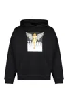 Palm Angels Crystal Pin-up Graphic Hoodie In Black