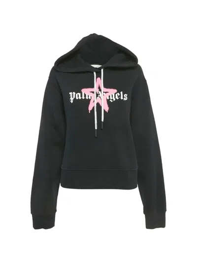 Pre-owned Palm Angels Printed Hoodie In Black