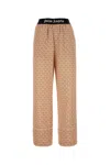 Palm Angels Women's Linen Blend Wide-leg Pant In Pinkyellow