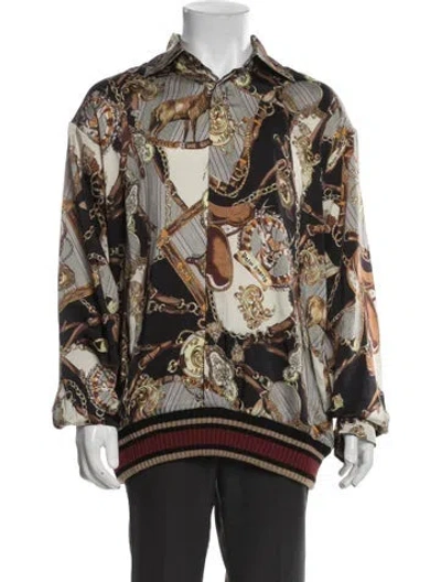 Pre-owned Palm Angels Printed Long Sleeve Shirt W/ Tags In Neutral