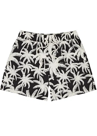 Palm Angels Swim Shorts With Logo In Black