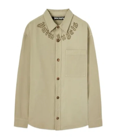 Palm Angels Printed Shirt In Nude