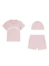 Palm Angels Printed Short Set In Pink