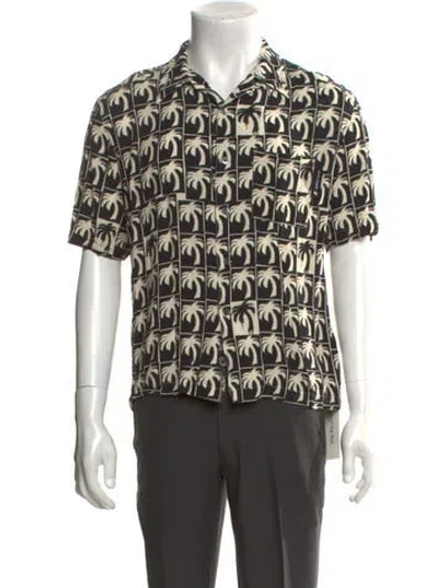 Pre-owned Palm Angels Printed Short Sleeve Shirt In Neutral