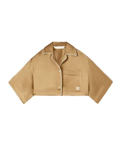 Palm Angels Printed Short-sleeved Shirt In Nude