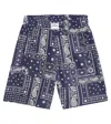 Palm Angels Printed Shorts In Blue