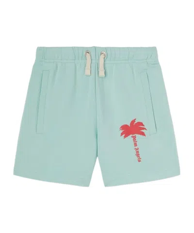 PALM ANGELS PALM ANGELS KIDS LOGO EMBROIDERED DRAWSTRING SHORTS