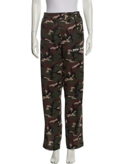 Pre-owned Palm Angels Printed Straight Leg Pants In Green