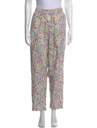 Pre-owned Palm Angels Printed Straight Leg Pants In Multi