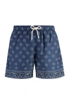 Palm Angels Printed Paisley Bermuda Shorts In Blue