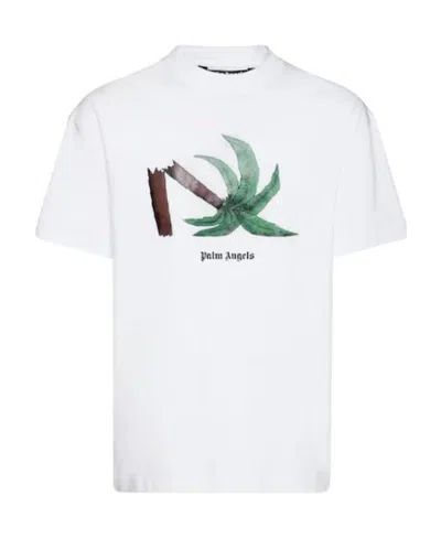 Palm Angels Printed T-shirt In White