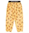 Palm Angels Printed Technical Sweatpants In Yellow Brown
