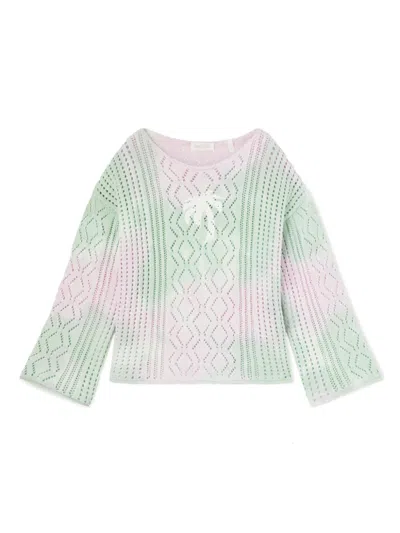 Palm Angels Kids' Printed Tie-dye Sweater In Pink