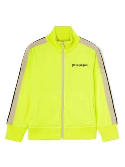 Palm Angels Kids' Printed Track Jacket In 黄色