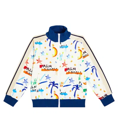 Palm Angels Kids' Printed Track Jacket In Multicoloured