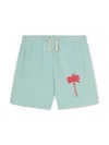Palm Angels Printed Track Shorts In Blue