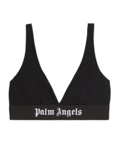 PALM ANGELS PALM ANGELS LOGO BAND STRETCH TRIANGLE BRA