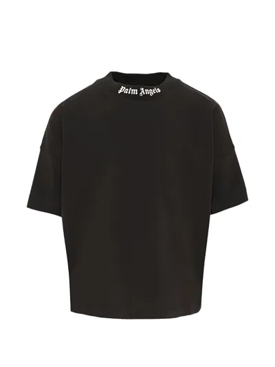 Palm Angels Kids' Printed T-shirt In Black