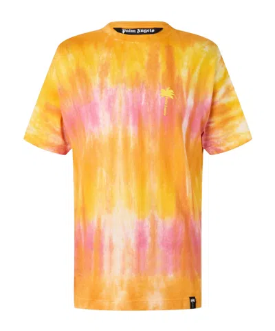 Palm Angels Printed T-shirt In Yellow