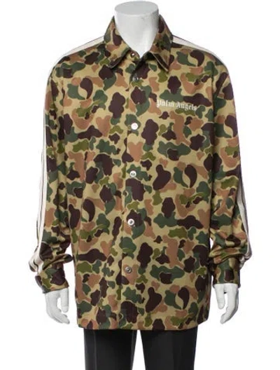 Pre-owned Palm Angels Printed Utility Jacket In Green