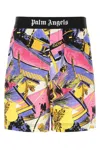Palm Angels Man Beach Shorts And Pants Purple Size L Viscose