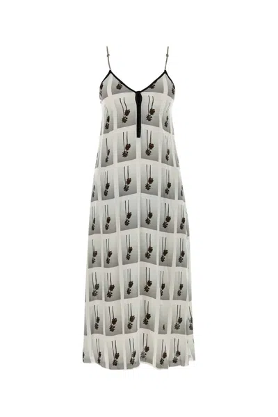 PALM ANGELS PRINTED VISCOSE DRESS
