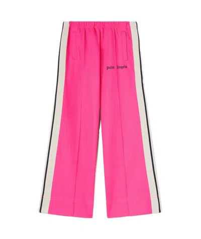 Palm Angels Printed Wide-leg Sweatpants In Pink