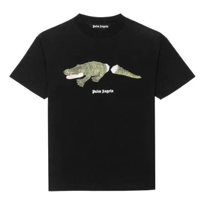 Palm Angels Printing Round Neck T-shirt 'black'