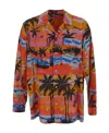 Palm Angels Pshychedelic Palms Shirt In Brown