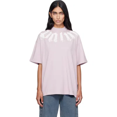 Palm Angels Purple Big Neck Logo T-shirt