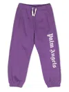 PALM ANGELS PURPLE JOGGERS WITH LOGO
